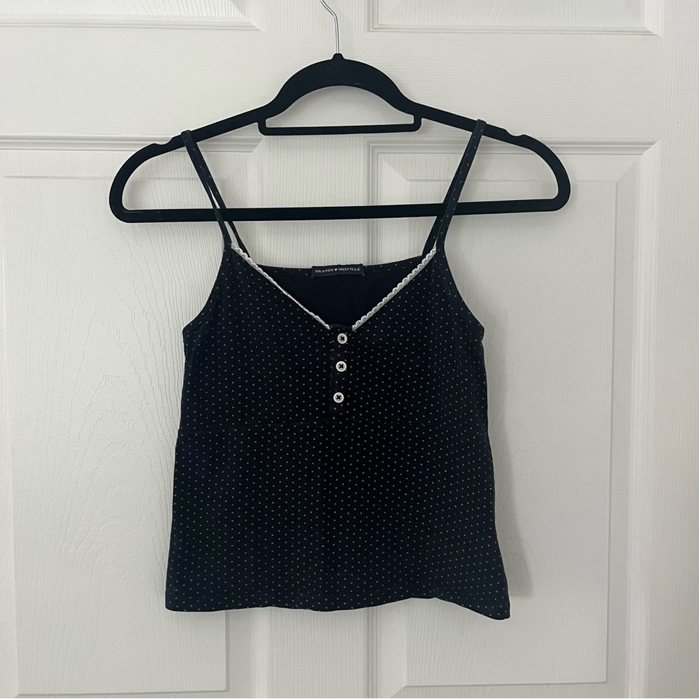 Brandy Melville Navy Polka Dot Tank Top